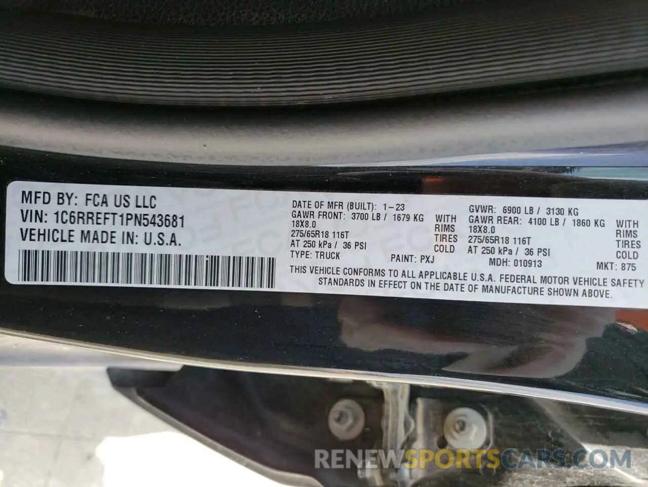 14 Фотография поврежденного автомобиля 1C6RREFT1PN543681 RAM 1500 2023