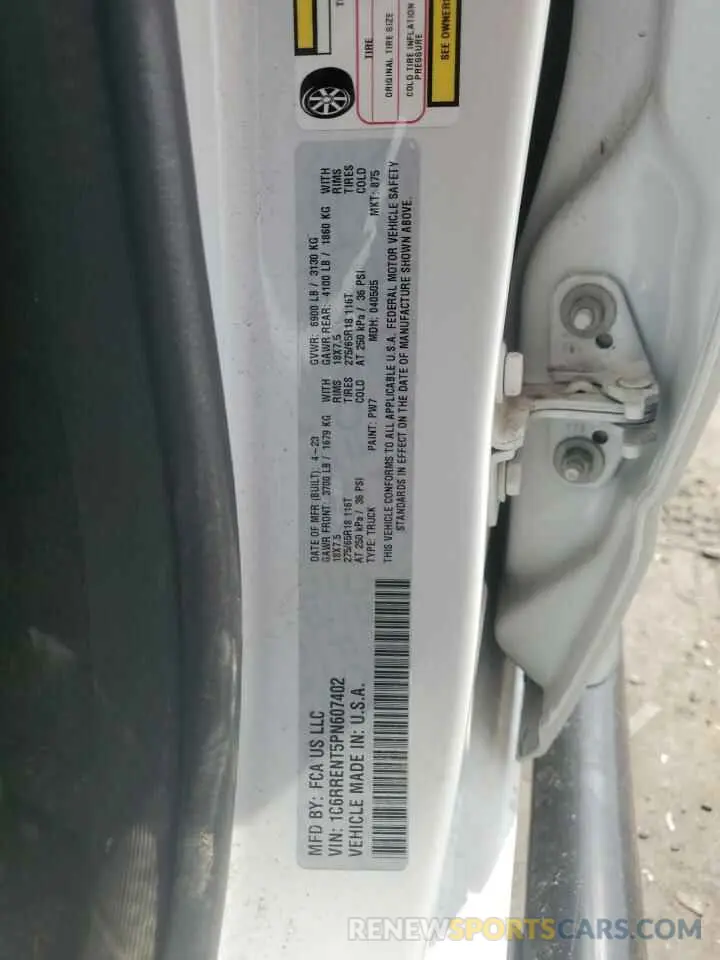 12 Photograph of a damaged car 1C6RRENT5PN607402 RAM 1500 2023