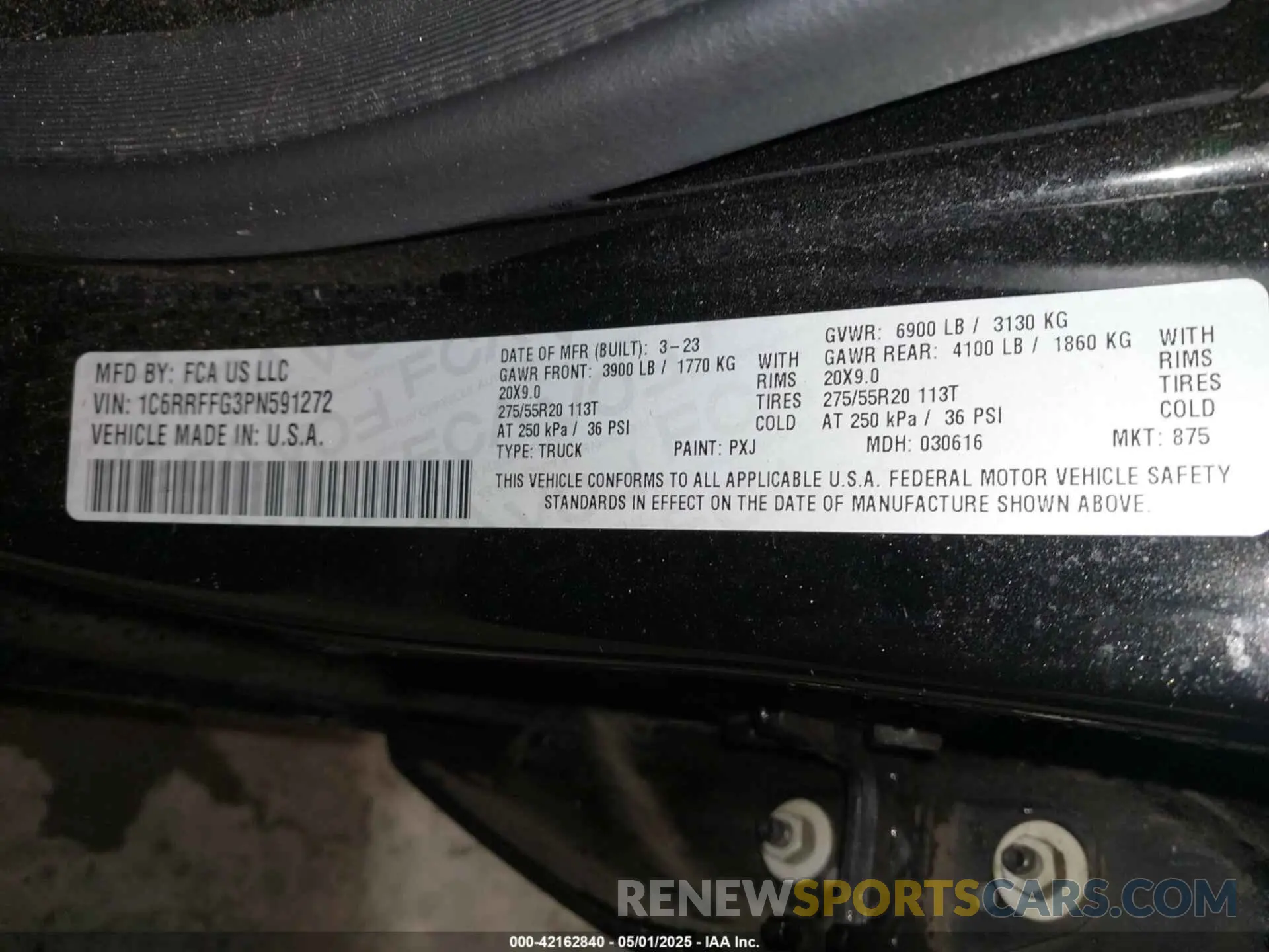 9 Фотография поврежденного автомобиля 1C6RRFFG3PN591272 RAM 1500 2023
