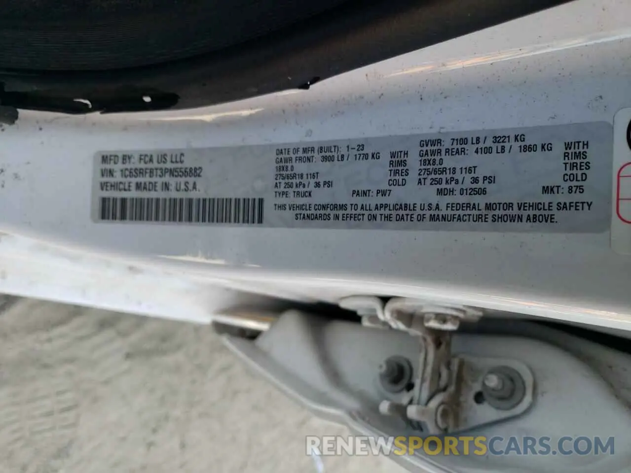 12 Photograph of a damaged car 1C6SRFBT3PN556882 RAM 1500 2023