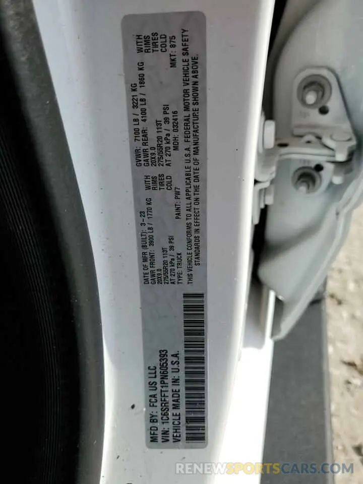 12 Photograph of a damaged car 1C6SRFFT1PN605393 RAM 1500 2023