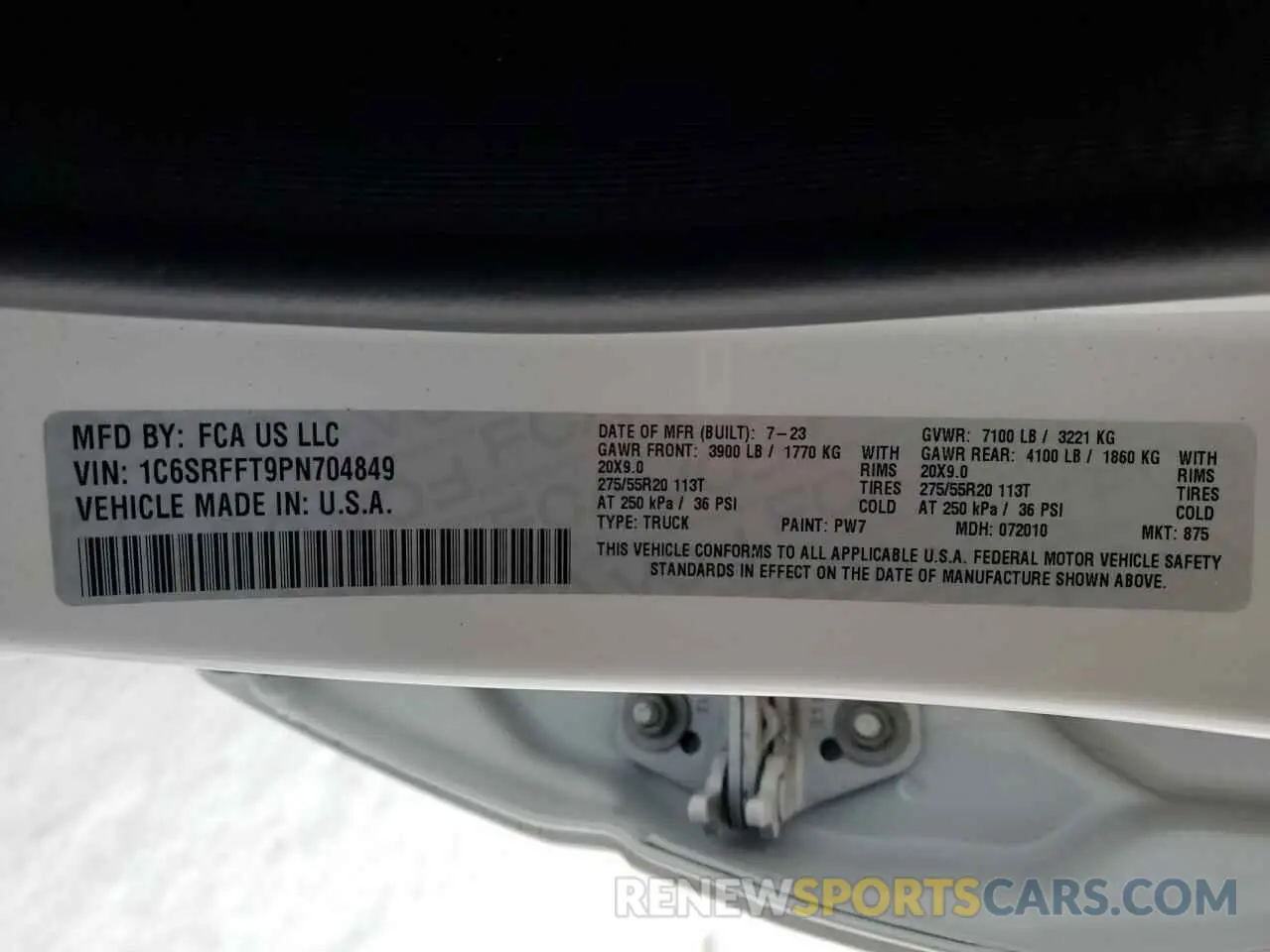 13 Фотография поврежденного автомобиля 1C6SRFFT9PN704849 RAM 1500 2023