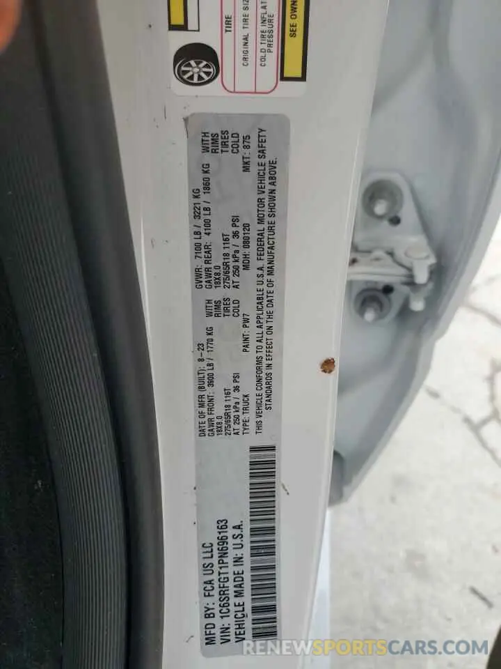 14 Фотография поврежденного автомобиля 1C6SRFGT1PN696163 RAM 1500 2023
