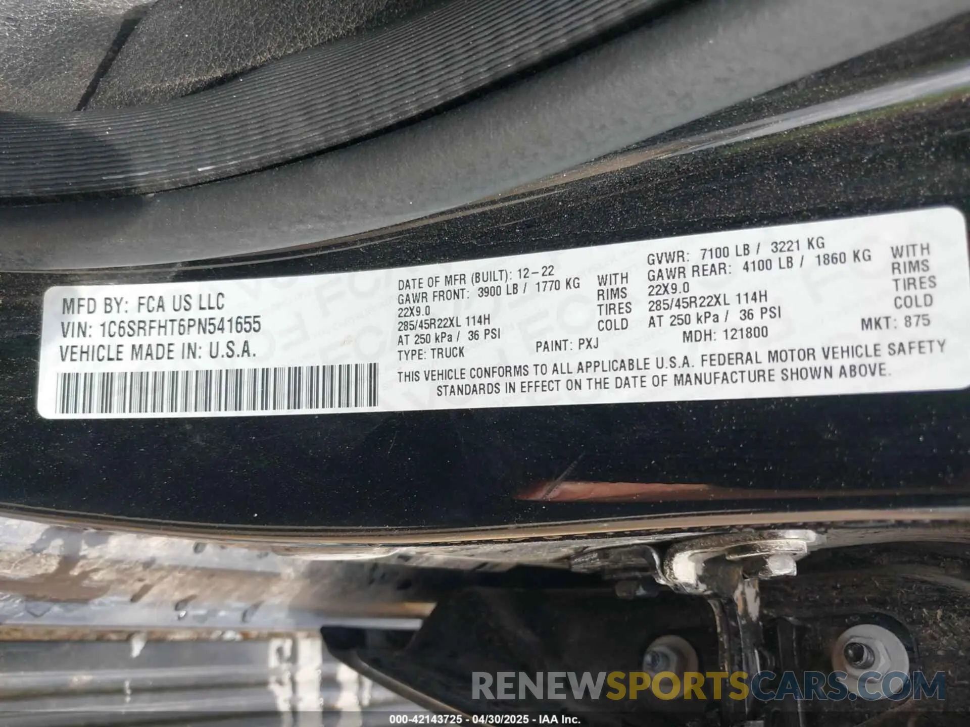 9 Фотография поврежденного автомобиля 1C6SRFHT6PN541655 RAM 1500 2023
