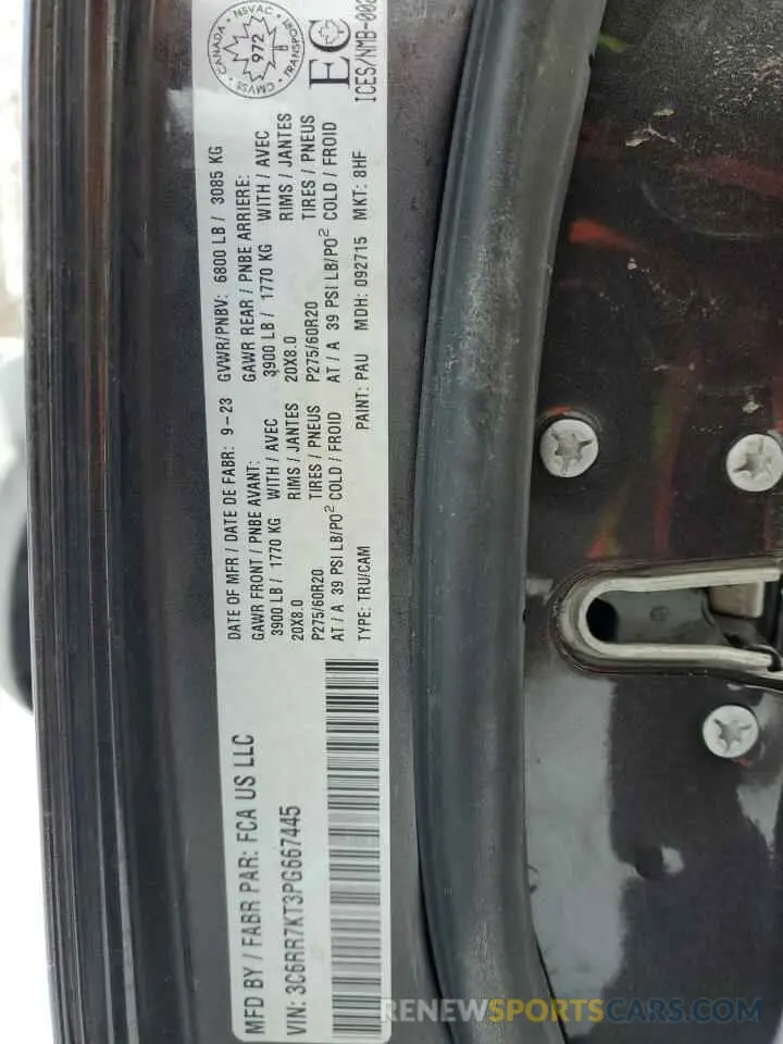 12 Фотография поврежденного автомобиля 3C6RR7KT3PG667445 RAM 1500 2023