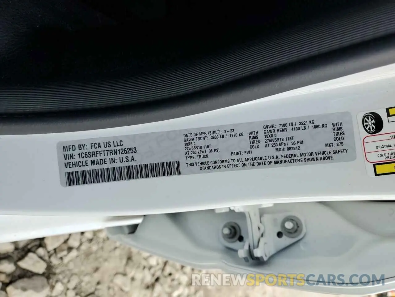 12 Photograph of a damaged car 1C6SRFFT7RN126253 RAM 1500 2024