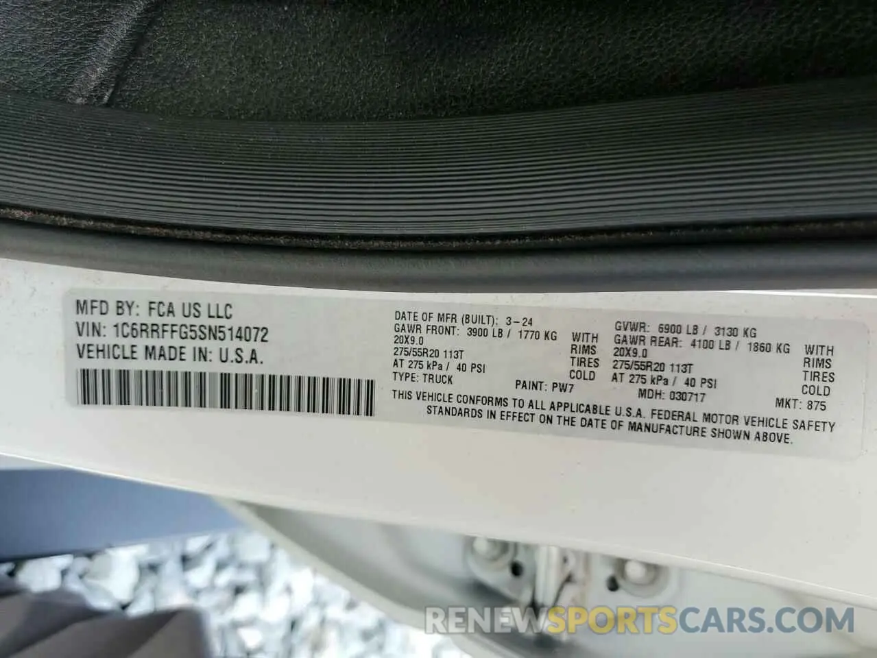 13 Фотография поврежденного автомобиля 1C6RRFFG5SN514072 RAM 1500 2025