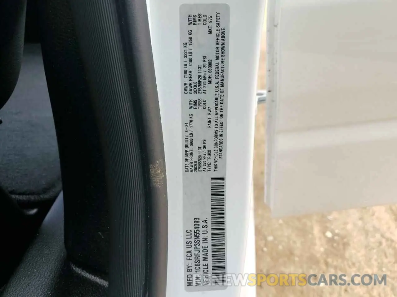 12 Photograph of a damaged car 1C6SRFJP3SN554093 RAM 1500 2025