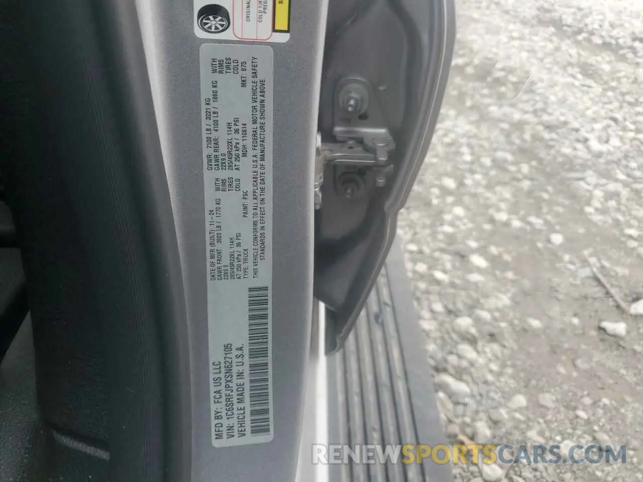 12 Фотография поврежденного автомобиля 1C6SRFJPXSN627105 RAM 1500 2025