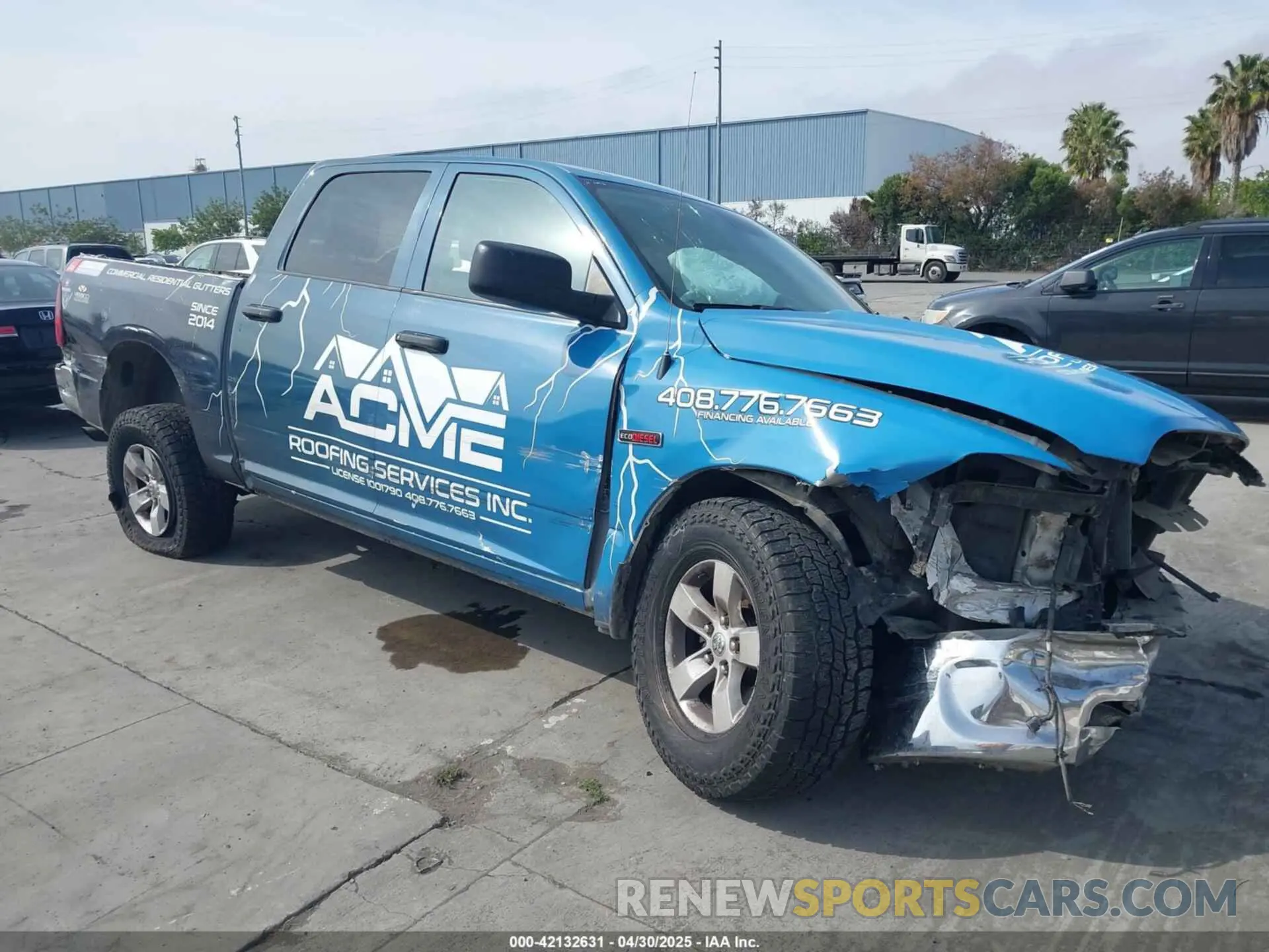1 Photograph of a damaged car 1C6RR6KM5KS751478 RAM 1500 CLASSIC 2019