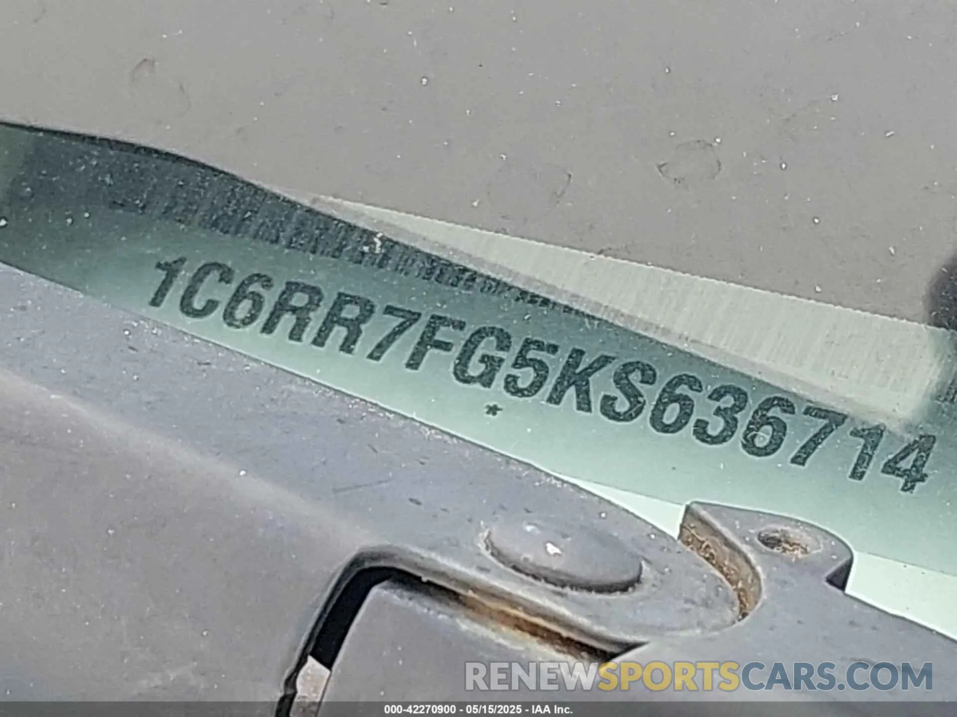 17 Photograph of a damaged car 1C6RR7FG5KS636714 RAM 1500 CLASSIC 2019