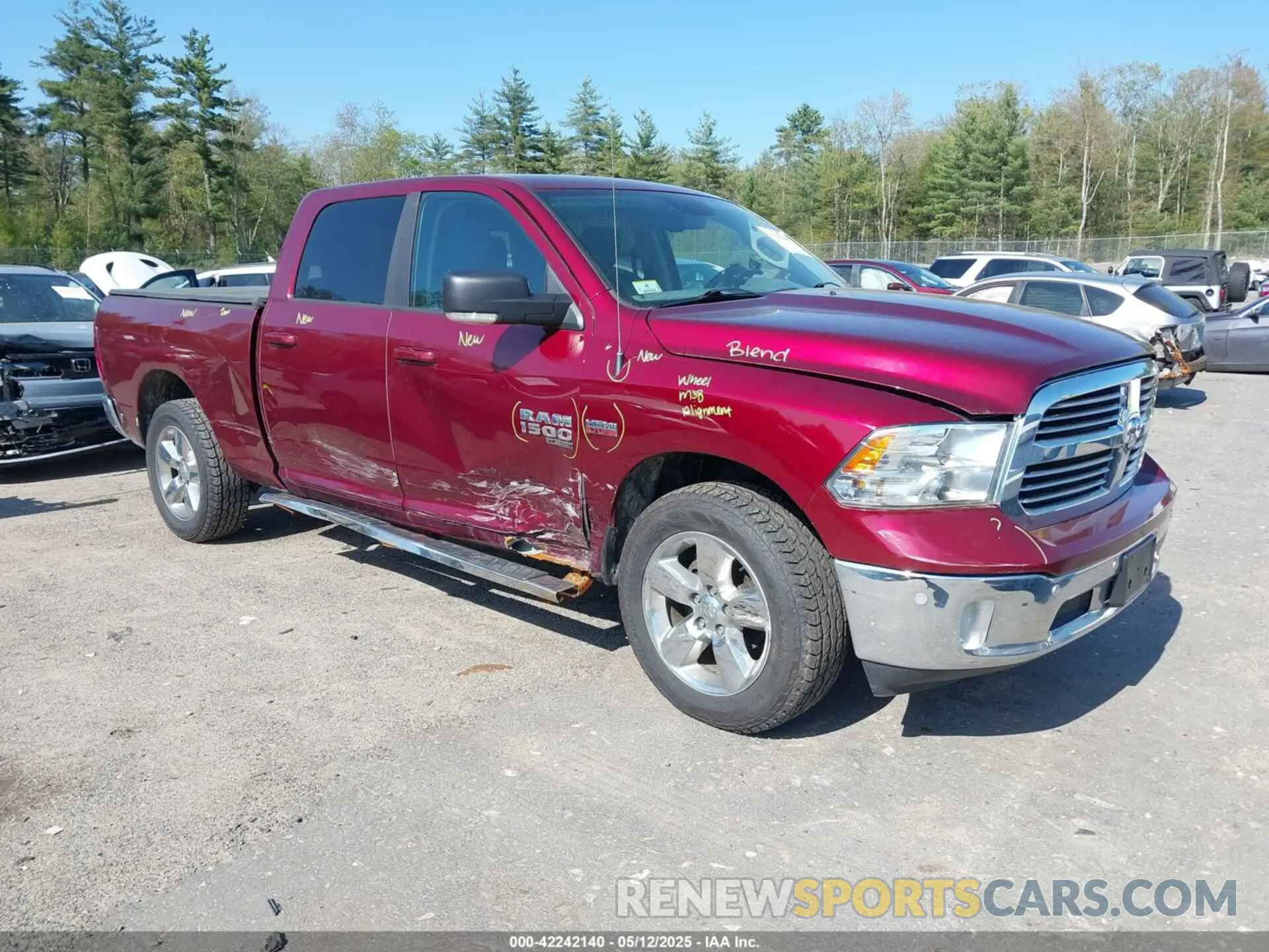 1 Photograph of a damaged car 1C6RR7TT8KS606267 RAM 1500 CLASSIC 2019