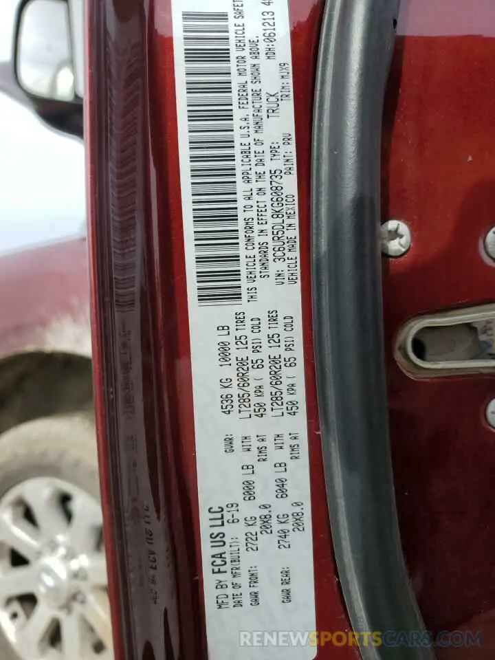 12 Photograph of a damaged car 3C6UR5DL8KG608735 RAM 2500 2019