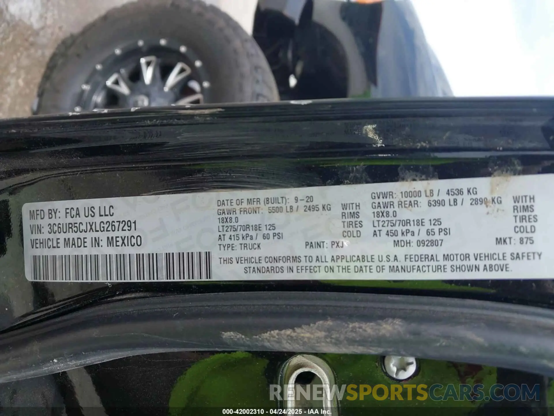 9 Фотография поврежденного автомобиля 3C6UR5CJXLG267291 RAM 2500 2020