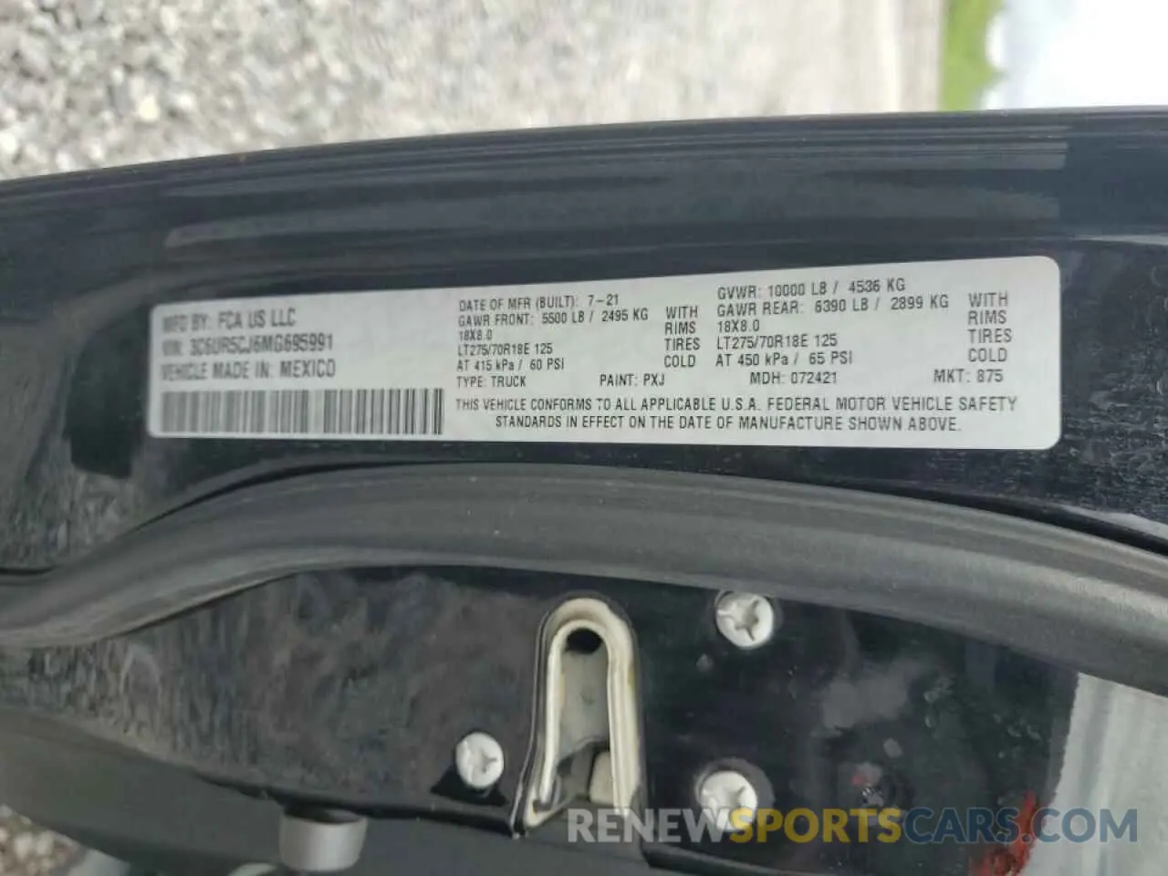 12 Фотография поврежденного автомобиля 3C6UR5CJ6MG695991 RAM 2500 2021