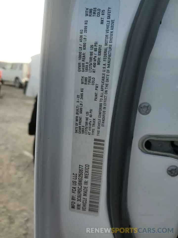 13 Фотография поврежденного автомобиля 3C6UR5CJ6NG250877 RAM 2500 2022