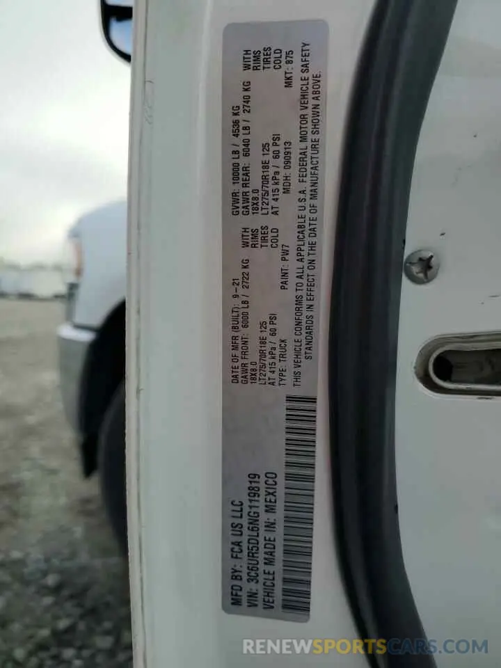 12 Фотография поврежденного автомобиля 3C6UR5DL6NG119819 RAM 2500 2022