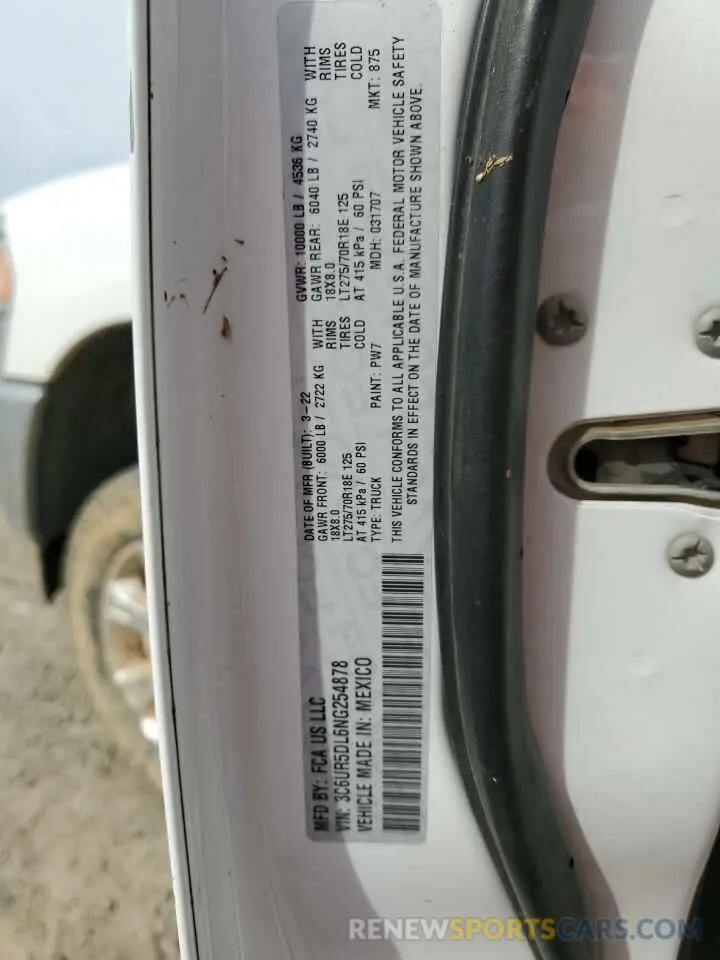 12 Фотография поврежденного автомобиля 3C6UR5DL6NG254878 RAM 2500 2022
