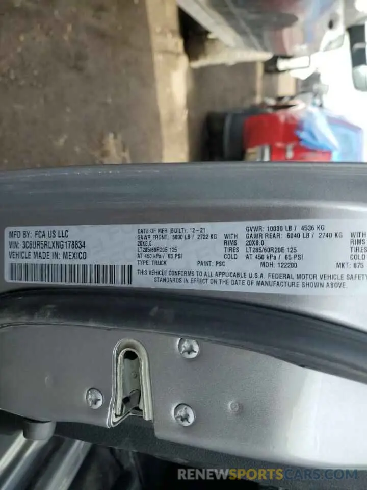 14 Фотография поврежденного автомобиля 3C6UR5RLXNG178834 RAM 2500 2022
