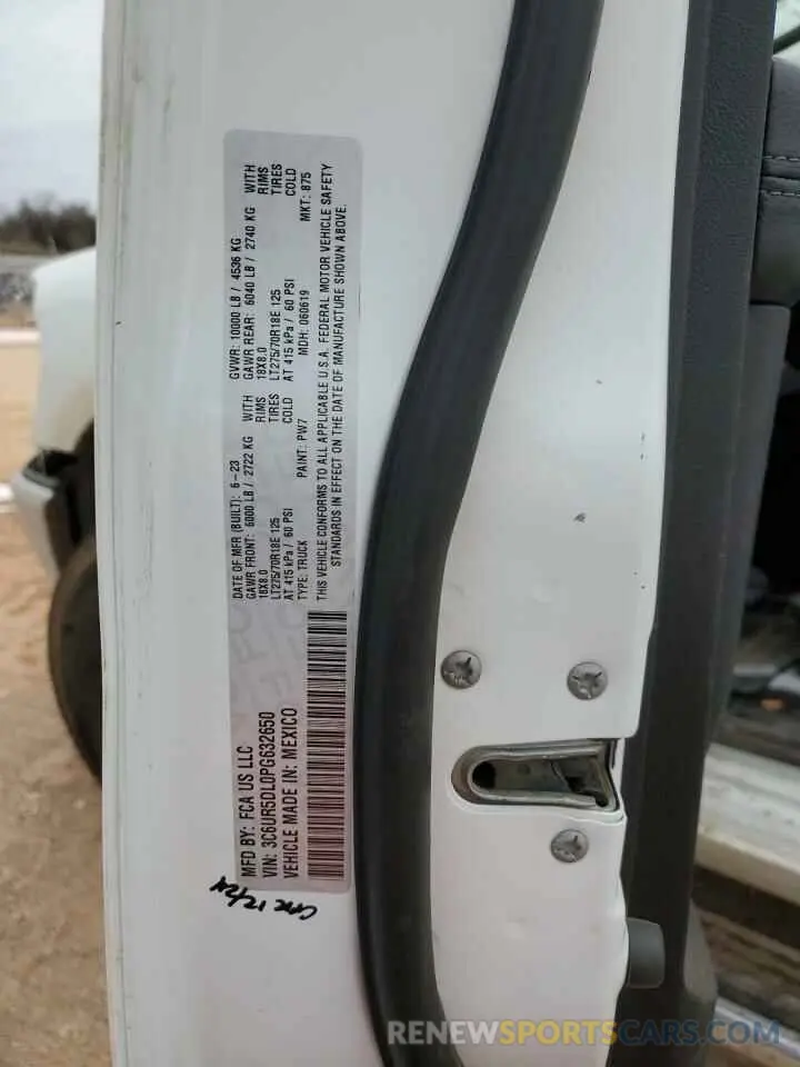 12 Фотография поврежденного автомобиля 3C6UR5DL0PG632650 RAM 2500 2023