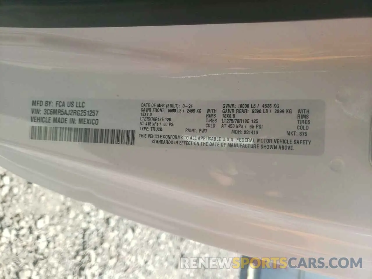 12 Фотография поврежденного автомобиля 3C6MR5AJ2RG251257 RAM 2500 2024