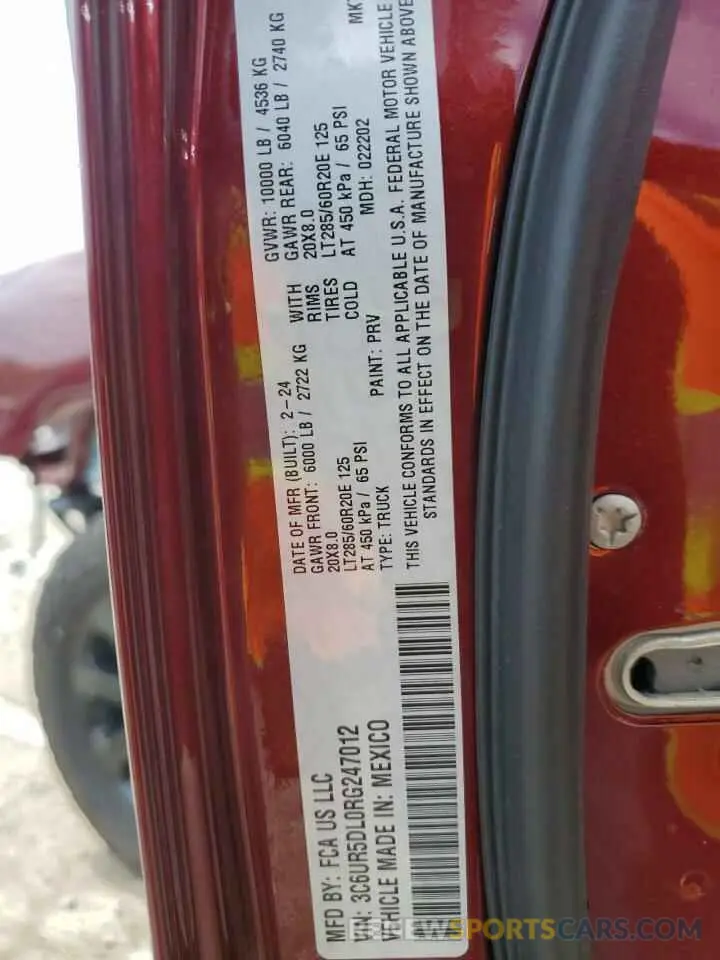 13 Photograph of a damaged car 3C6UR5DL0RG247012 RAM 2500 2024