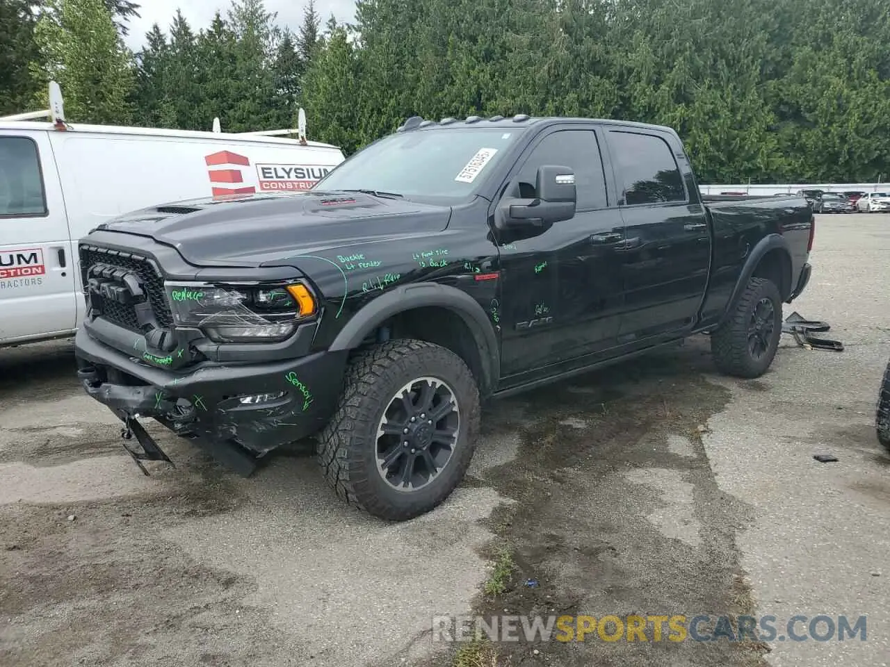 1 Photograph of a damaged car 3C6UR5EL4RG131875 RAM 2500 2024