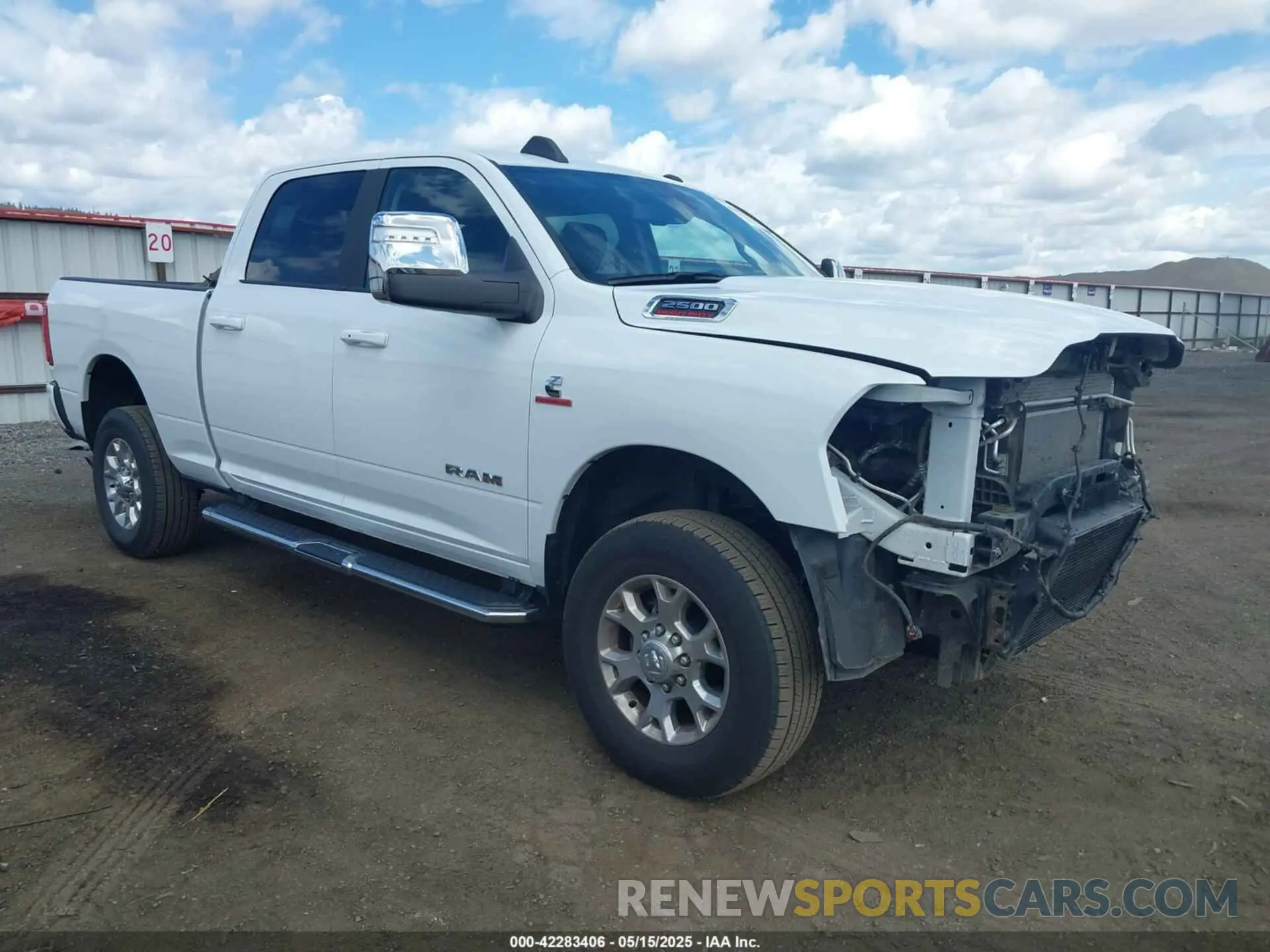 1 Photograph of a damaged car 3C6UR5FL2RG285550 RAM 2500 2024