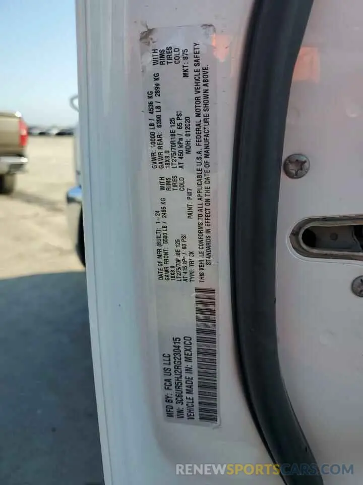 12 Photograph of a damaged car 3C6UR5HJ2RG230415 RAM 2500 2024