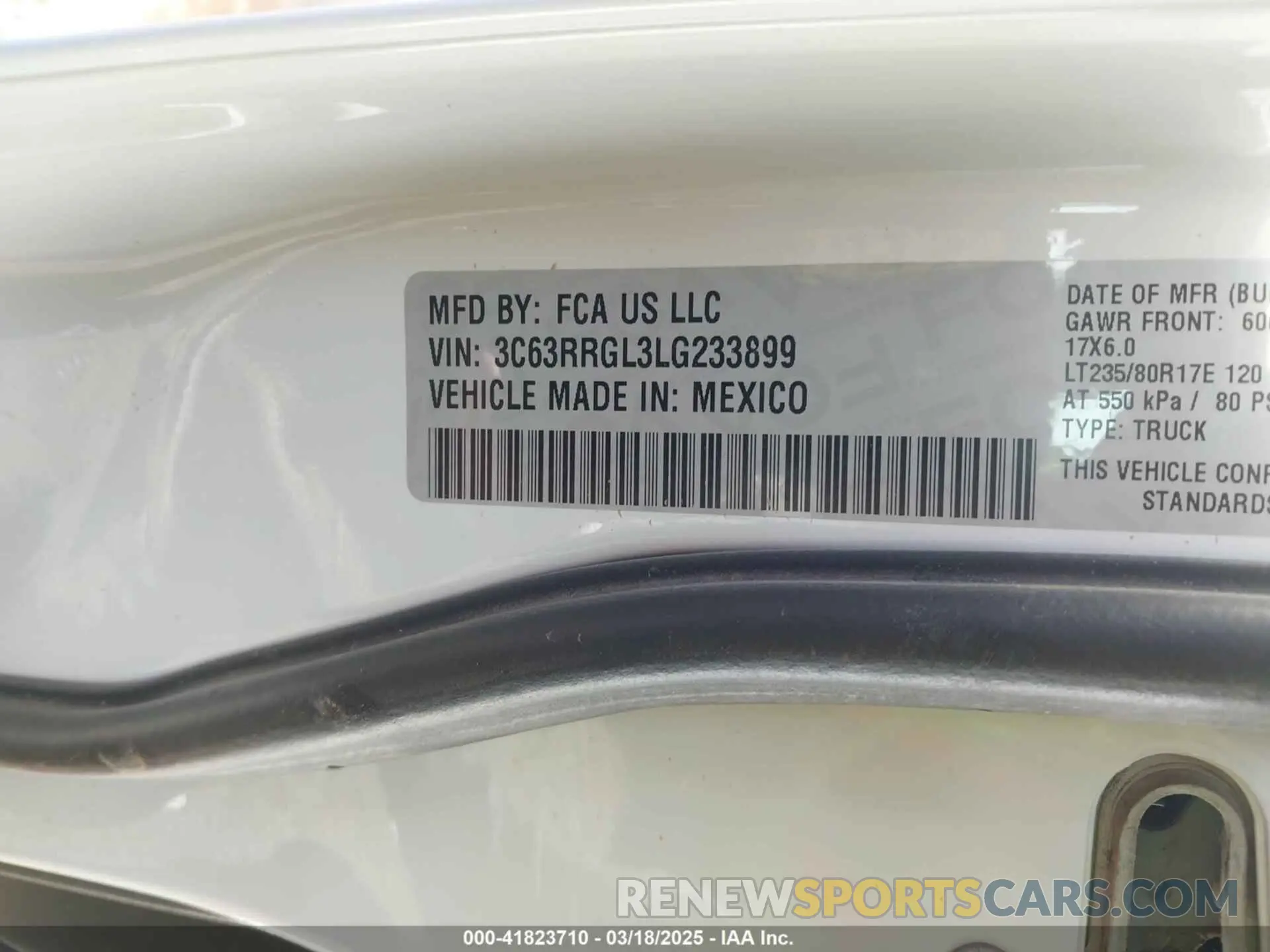 9 Фотография поврежденного автомобиля 3C63RRGL3LG233899 RAM 3500 2020