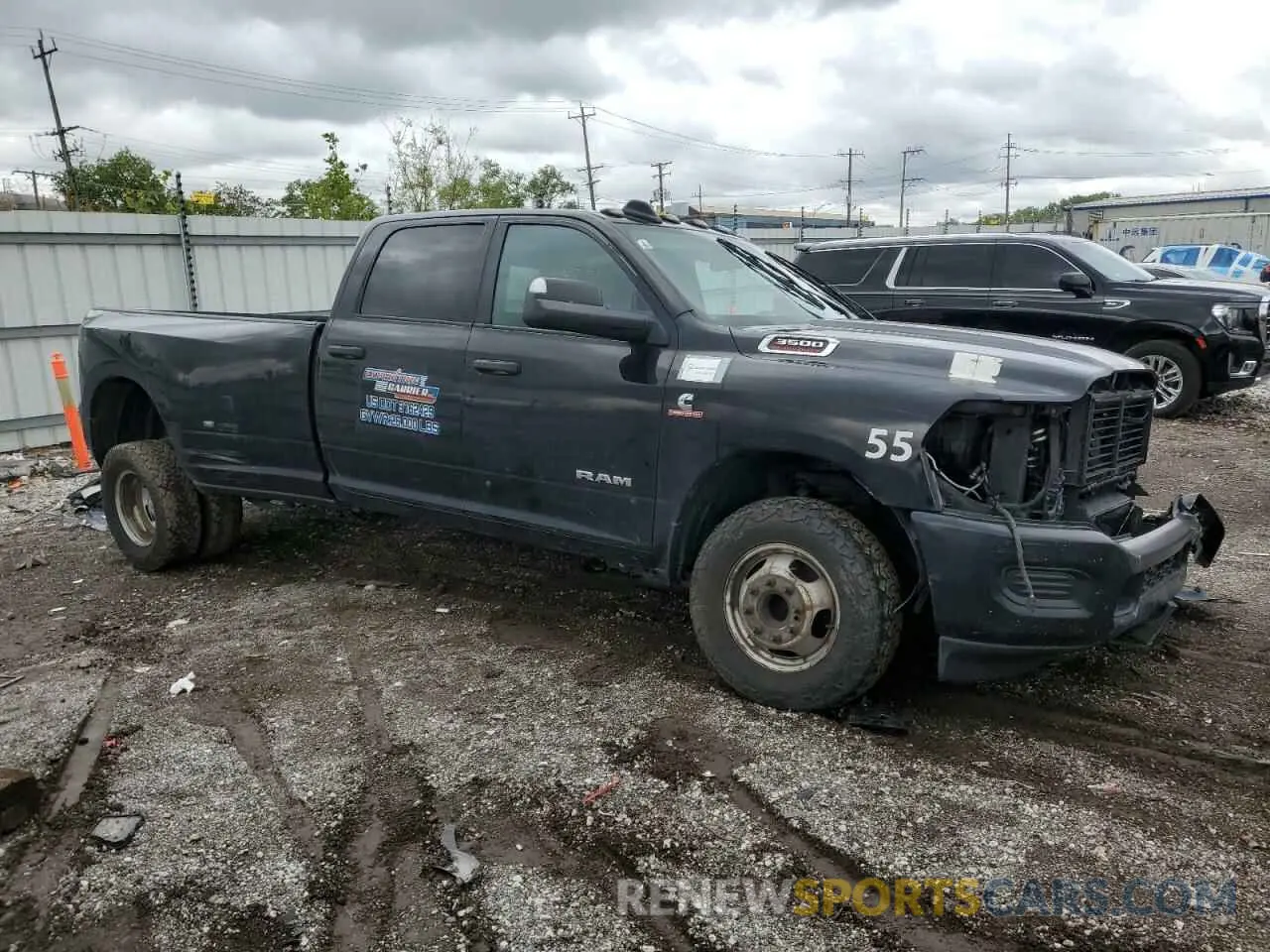 4 Photograph of a damaged car 3C63RRGL0MG528007 RAM 3500 2021
