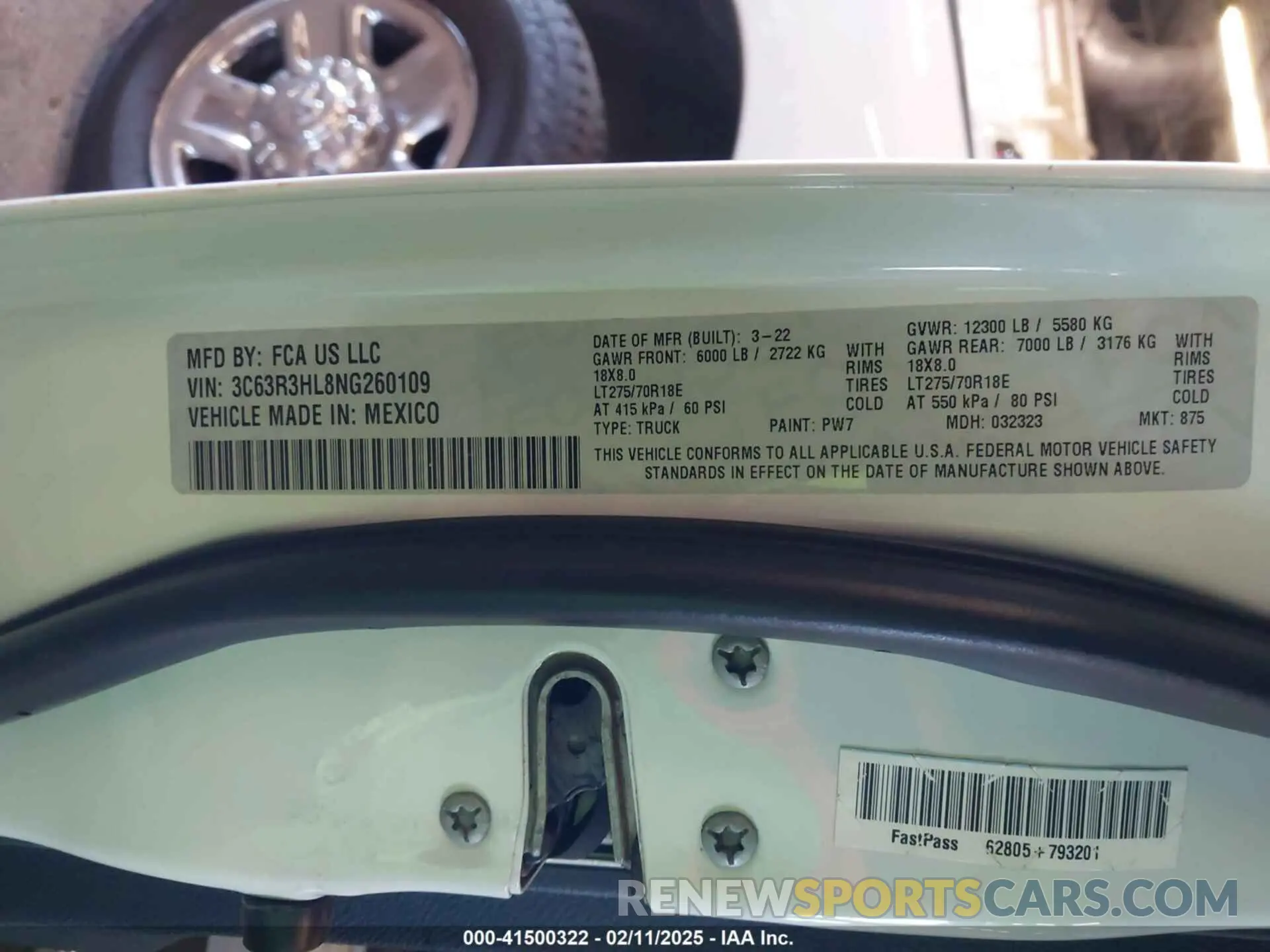 8 Фотография поврежденного автомобиля 3C63R3HL8NG260109 RAM 3500 2022