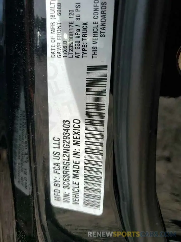 14 Photograph of a damaged car 3C63RRGL2NG293403 RAM 3500 2022