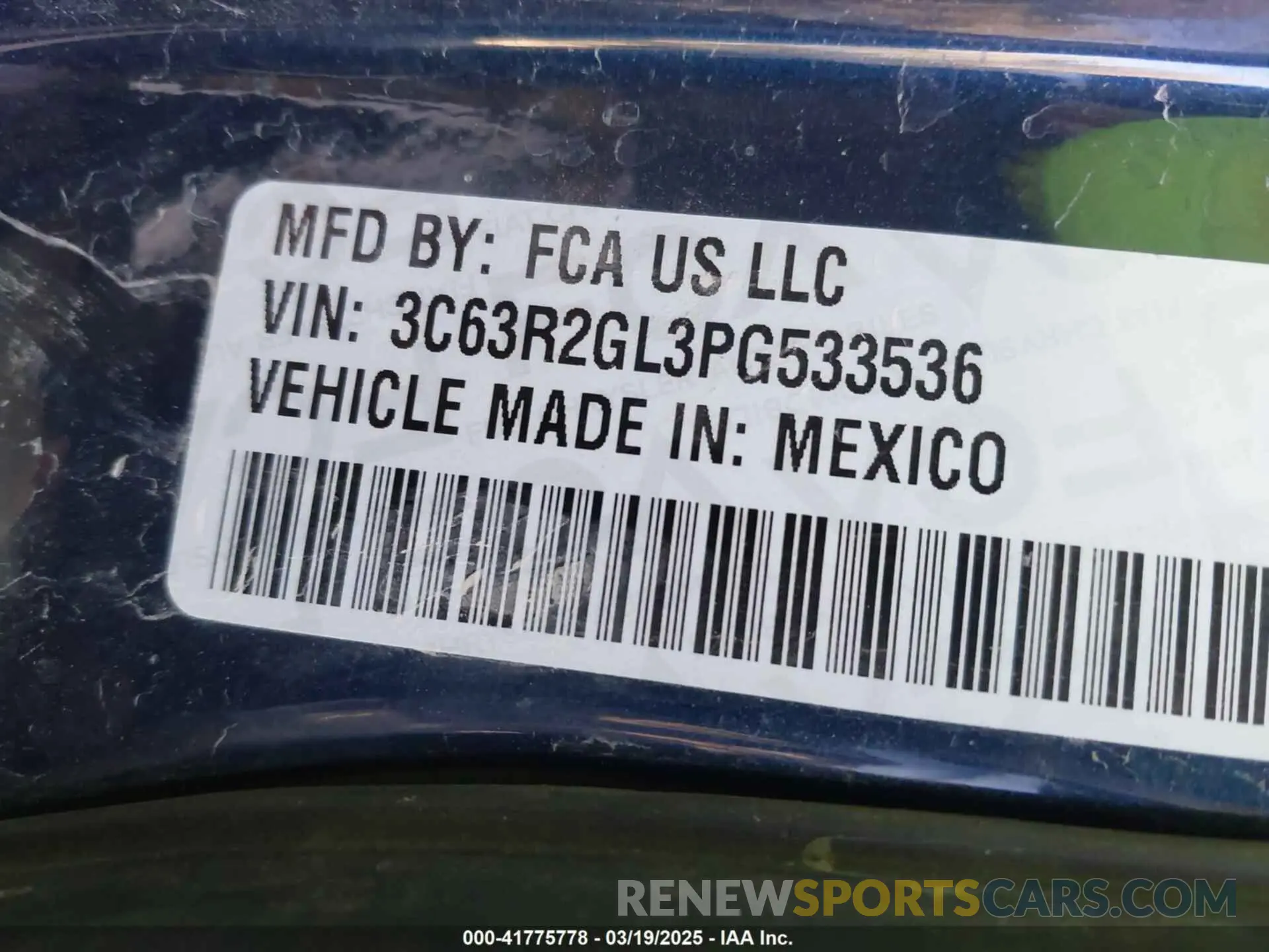 9 Photograph of a damaged car 3C63R2GL3PG533536 RAM 3500 2023