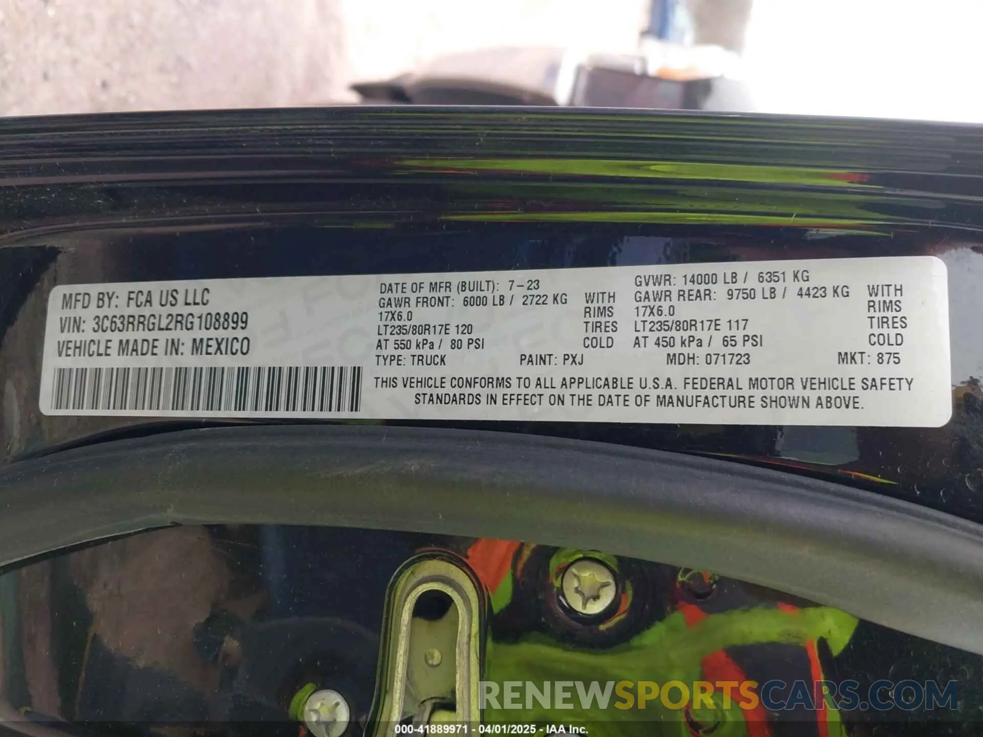 8 Фотография поврежденного автомобиля 3C63RRGL2RG108899 RAM 3500 2024