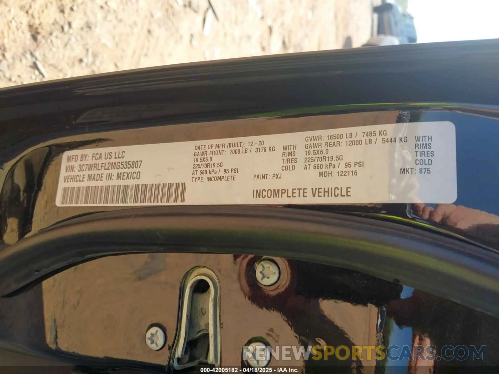 8 Photograph of a damaged car 3C7WRLFL2MG535807 RAM 4500 CHASSIS 2021