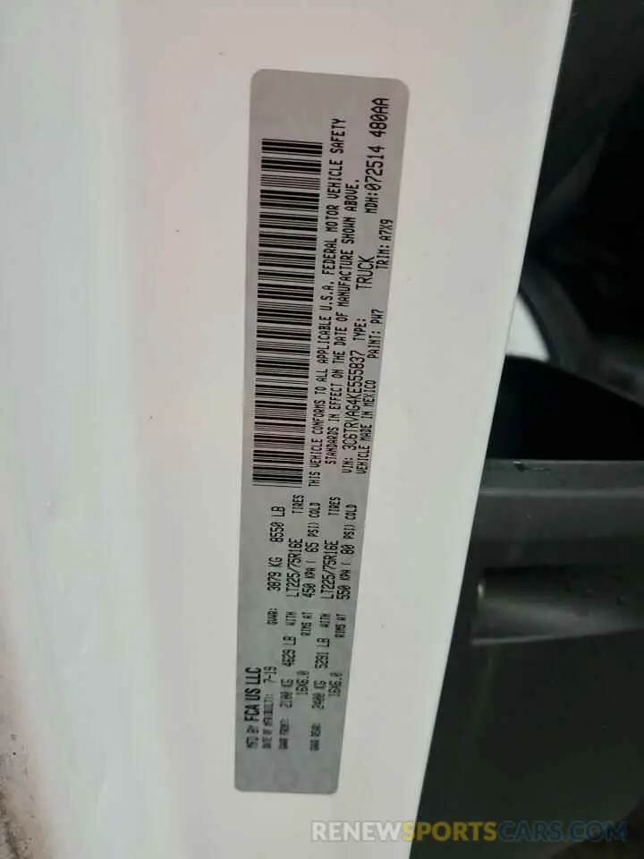 13 Photograph of a damaged car 3C6TRVAG4KE555837 RAM All Models 2019