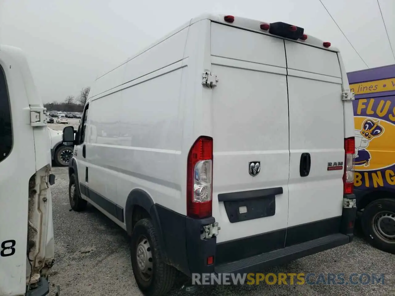 2 Photograph of a damaged car 3C6TRVBG3KE548019 RAM All Models 2019