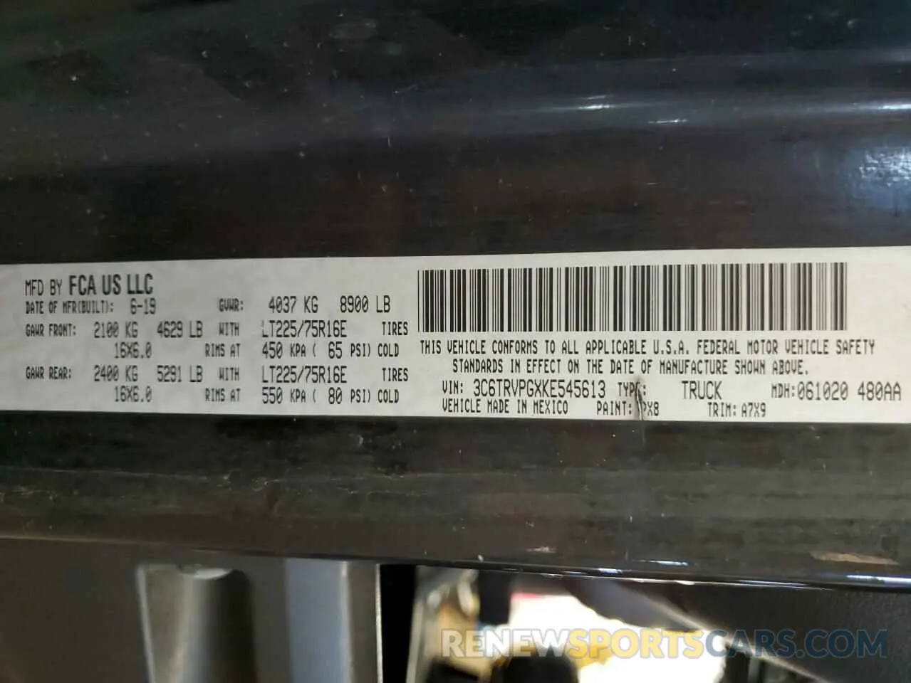 14 Фотография поврежденного автомобиля 3C6TRVPGXKE545613 RAM All Models 2019