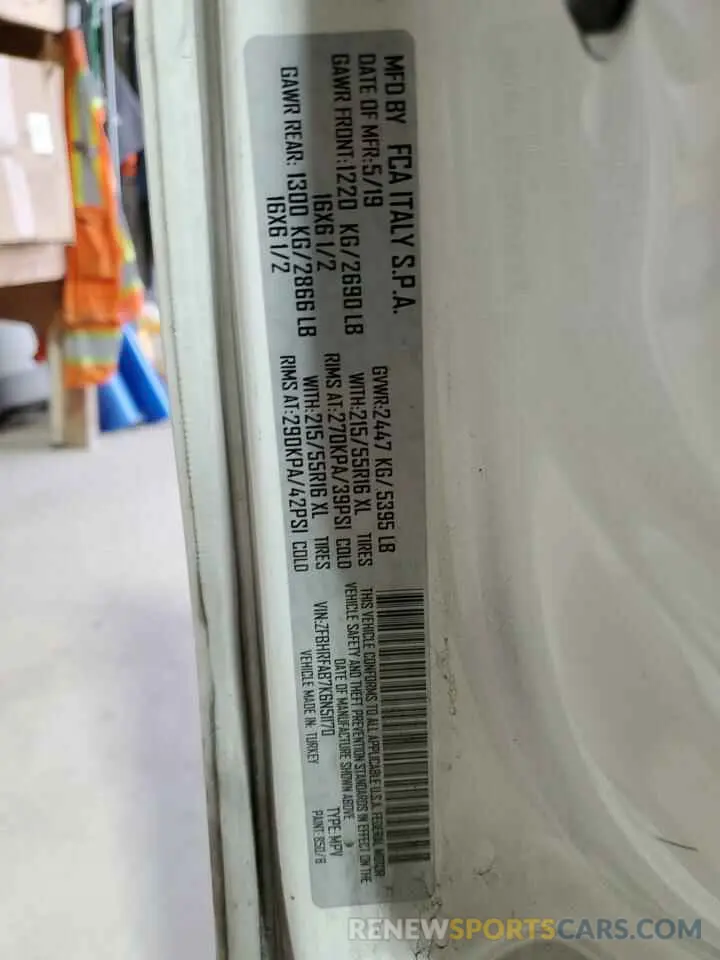 13 Photograph of a damaged car ZFBHRFAB7K6N51170 RAM All Models 2019