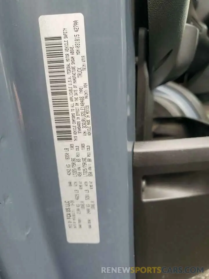 13 Фотография поврежденного автомобиля 3C6URVJG5LE140466 RAM All Models 2020
