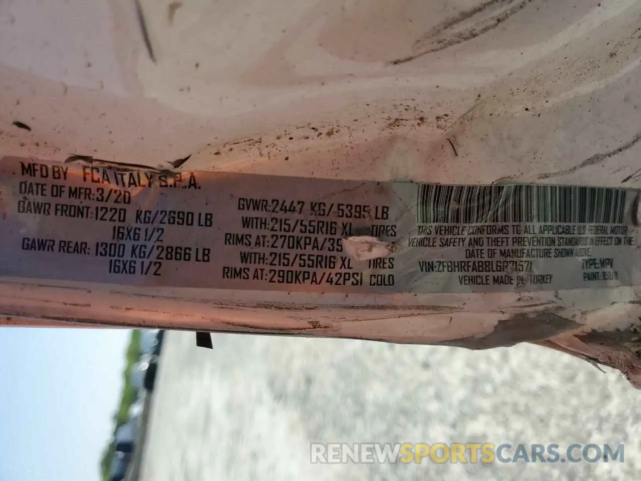 13 Photograph of a damaged car ZFBHRFAB8L6R71571 RAM All Models 2020
