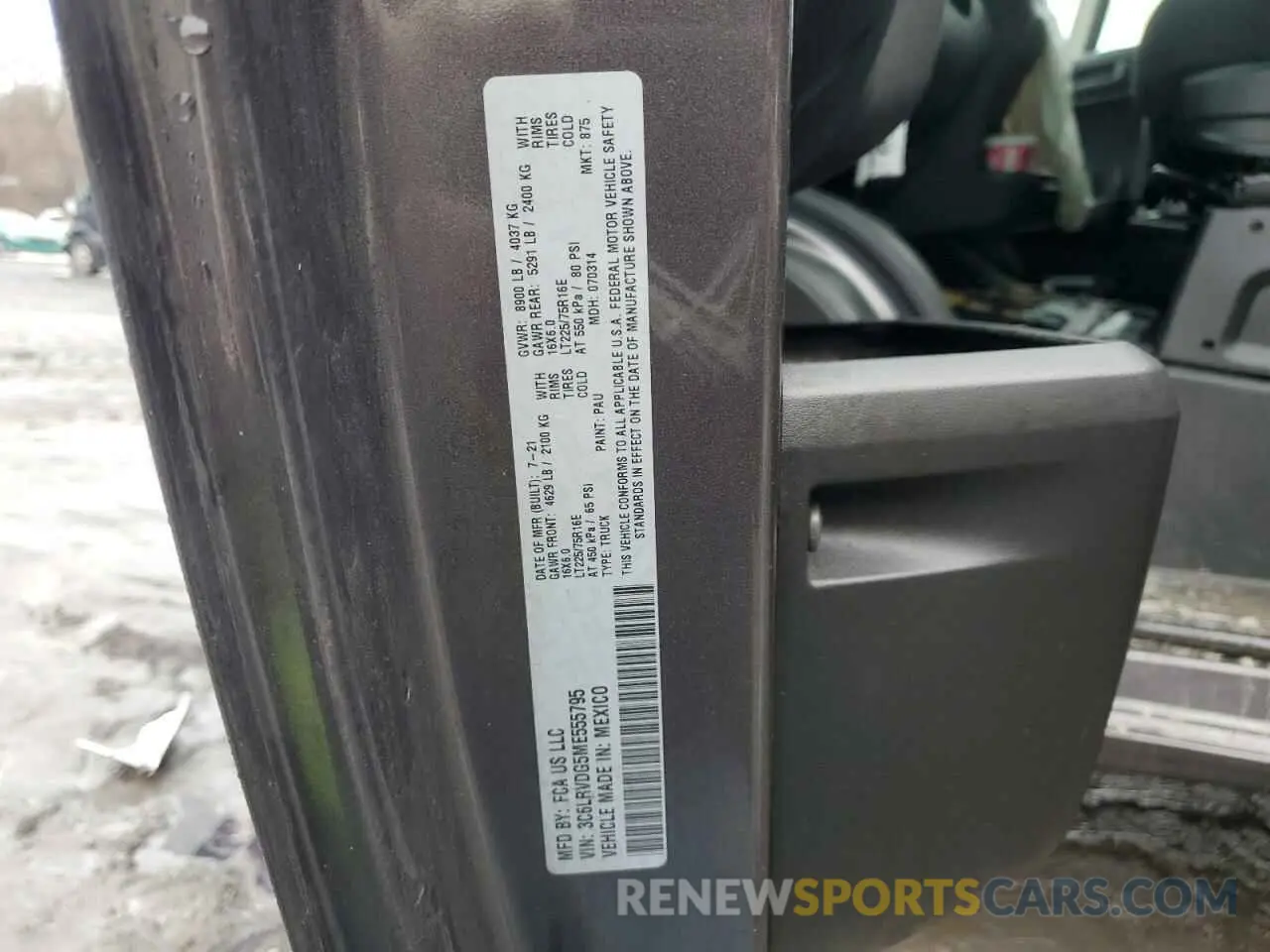 14 Photograph of a damaged car 3C6LRVDG5ME555795 RAM All Models 2021