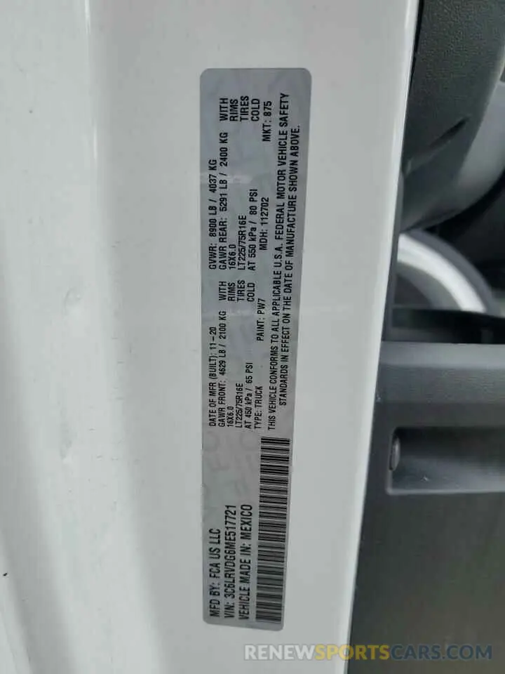 13 Фотография поврежденного автомобиля 3C6LRVDG6ME517721 RAM All Models 2021