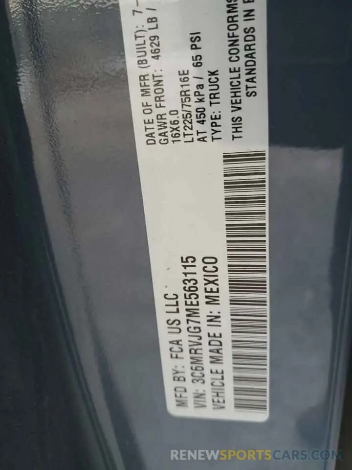 13 Фотография поврежденного автомобиля 3C6MRVJG7ME563115 RAM All Models 2021