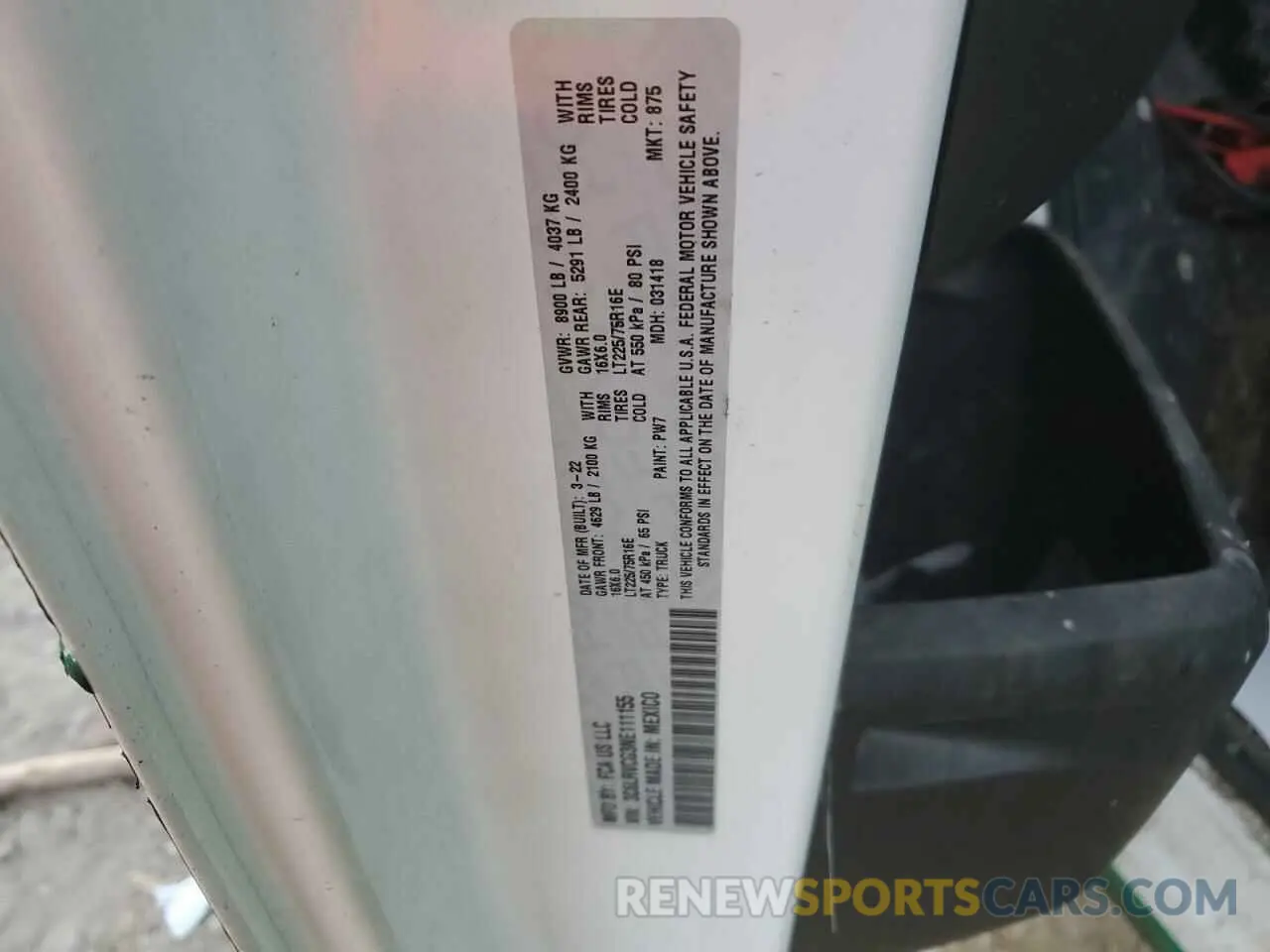 13 Фотография поврежденного автомобиля 3C6LRVCG3NE111155 RAM All Models 2022