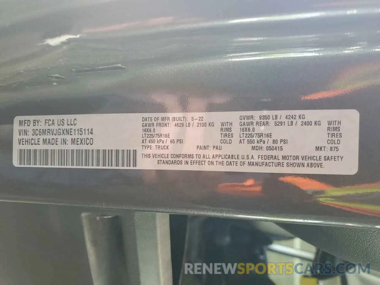 13 Фотография поврежденного автомобиля 3C6MRVJGXNE115114 RAM All Models 2022
