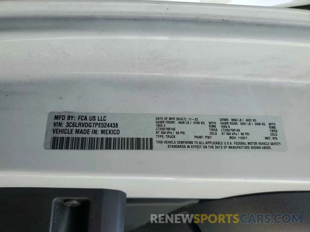 12 Фотография поврежденного автомобиля 3C6LRVDG7PE524438 RAM All Models 2023