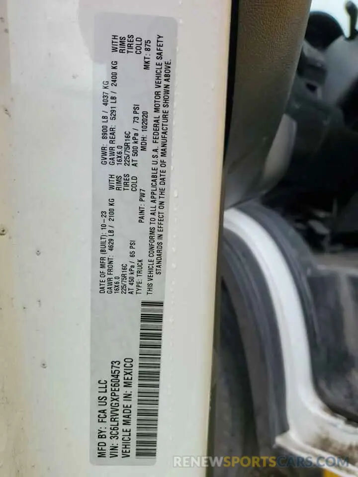13 Photograph of a damaged car 3C6LRVVGXPE604573 RAM All Models 2023