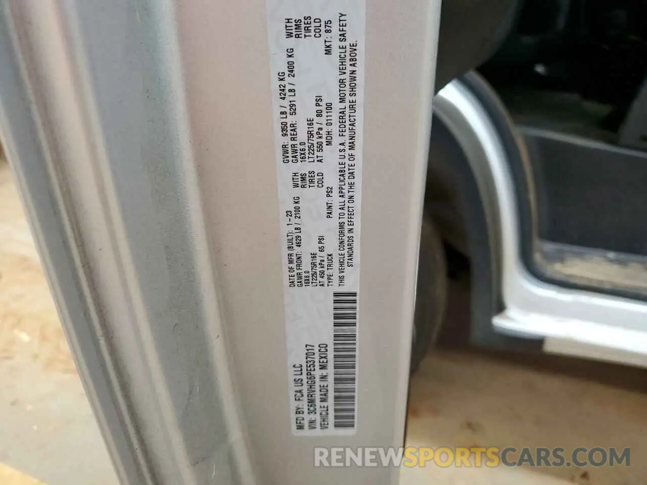 12 Фотография поврежденного автомобиля 3C6MRVHG6PE537017 RAM All Models 2023